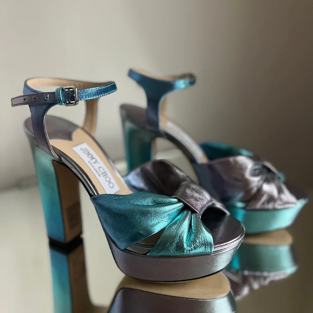 New Jimmy Choo Heloise Ombre Ankle-Strap Platform Sandals 36 $995 - Picture 10 of 14